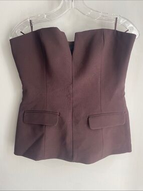 Zara Brown Strapless Top